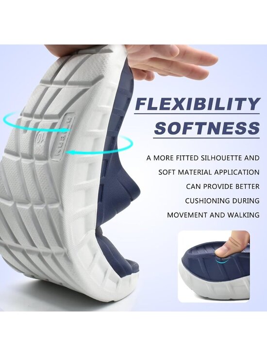 Men\'s Blue Sandals Orthotic Arch Support Open Toe Sport Slides Thick Cushion main image 6